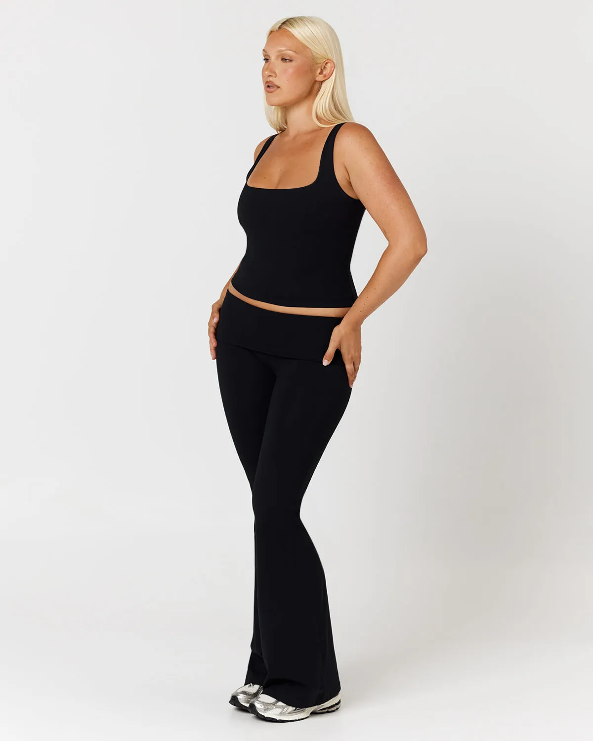 Form Invisible Scrunch Flare Fold Over Leggings | Black sold by CSB product image thumbnail 3