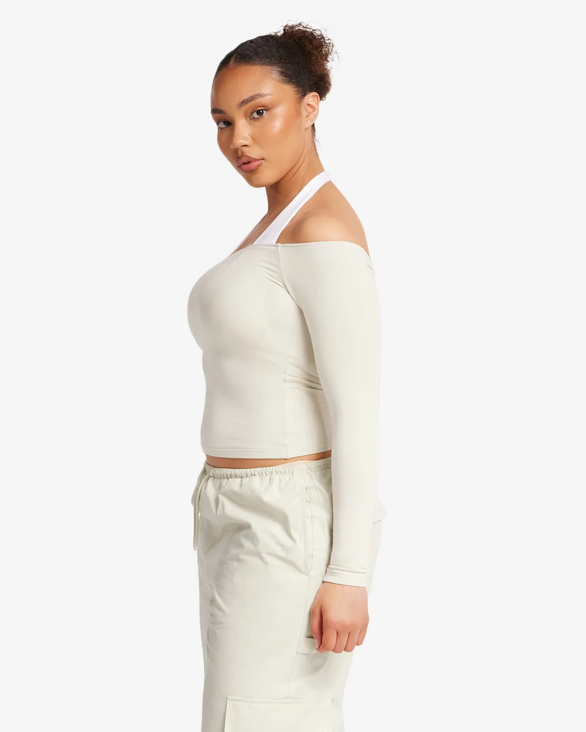 Off Shoulder Leisure Top | Oak sold by CSB product image thumbnail 3
