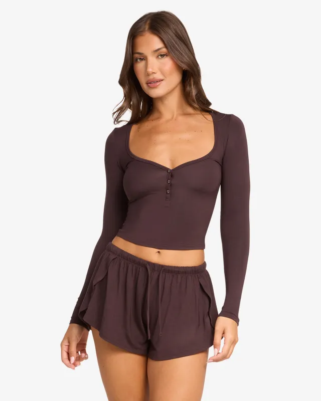 Sleep Long Sleeve Top | Espresso sold by CSB