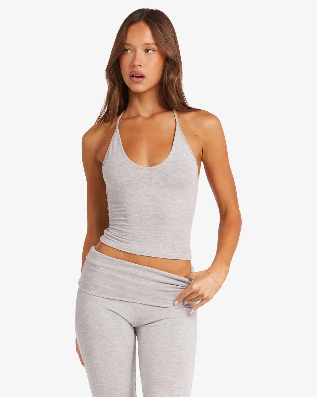 Halter Tie Tank | Light Grey sold by CSB