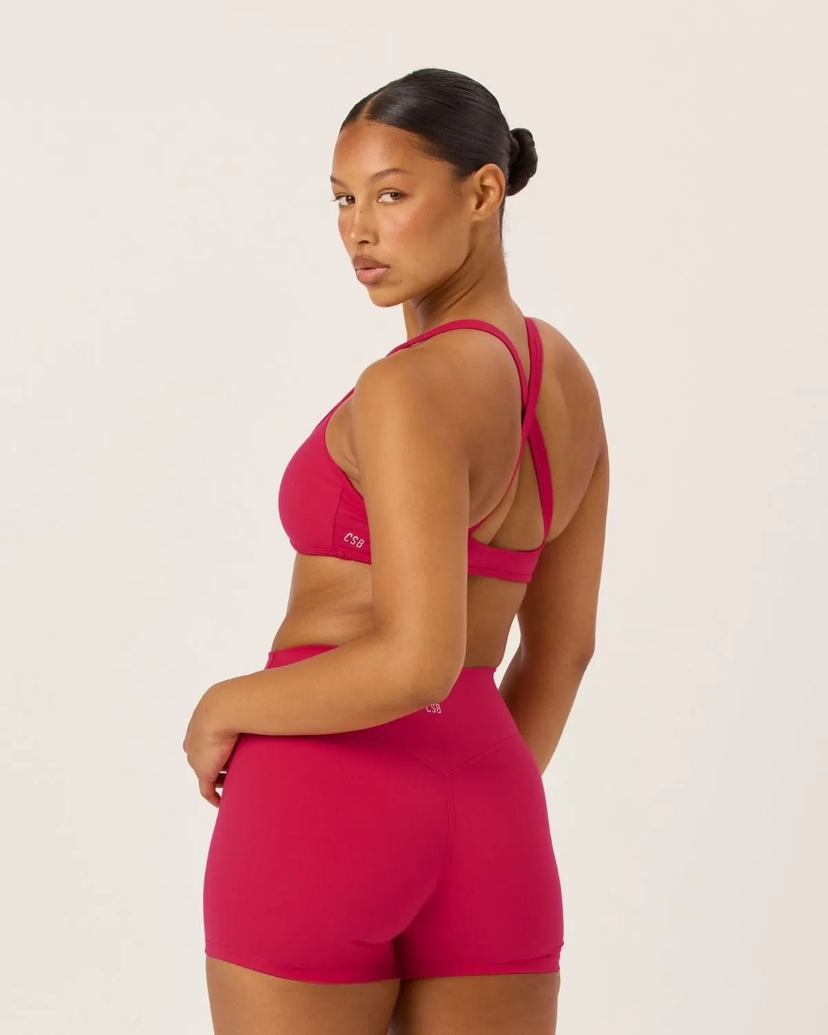 Serenity Invisible Scrunch Shorts 4" | Strawberry sold by CSB product image thumbnail 3