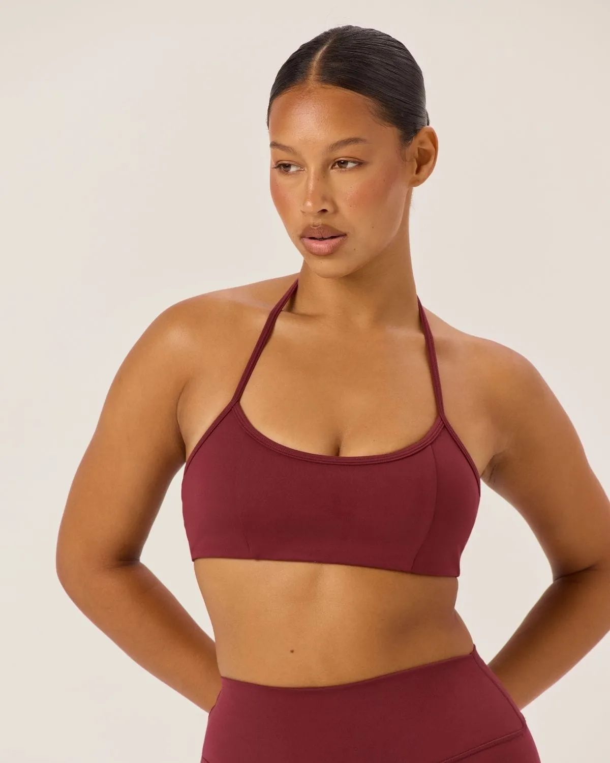 Serenity Contour Halter Crop | Burgundy sold by CSB product image thumbnail 5