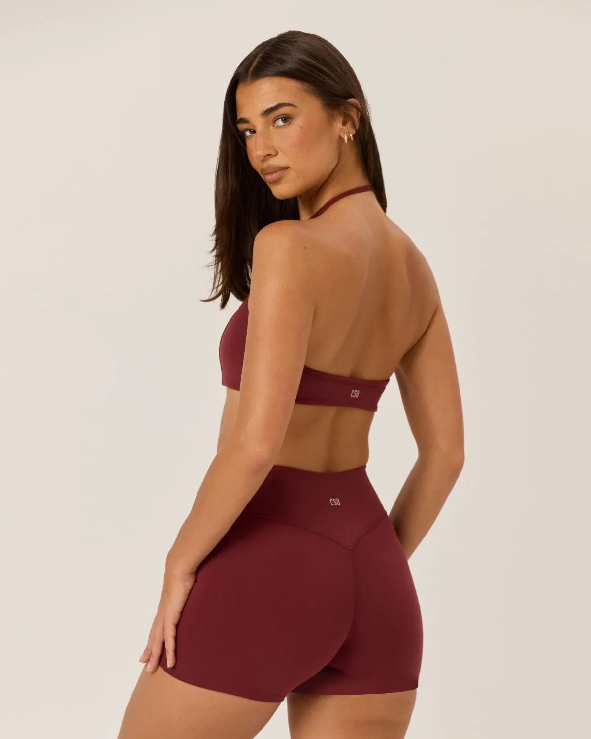Serenity Contour Halter Crop | Burgundy sold by CSB product image thumbnail 3