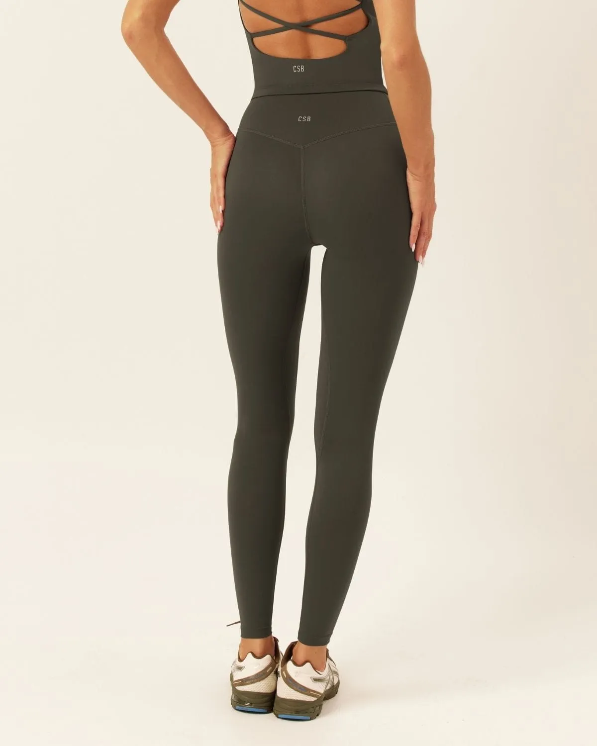 Fade Crossover Leggings | Deep Olive sold by CSB product image thumbnail 5