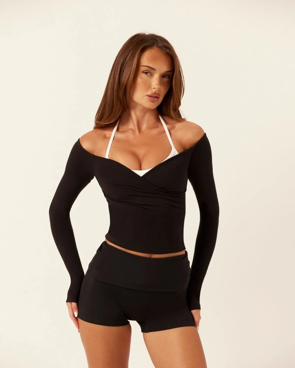 Off Shoulder Wrap Top | Black sold by CSB product image thumbnail 3