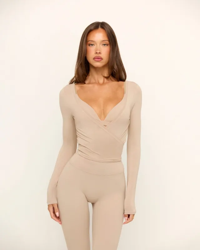 Ballet Wrap Top | Fawn made by Crop Shop Boutique