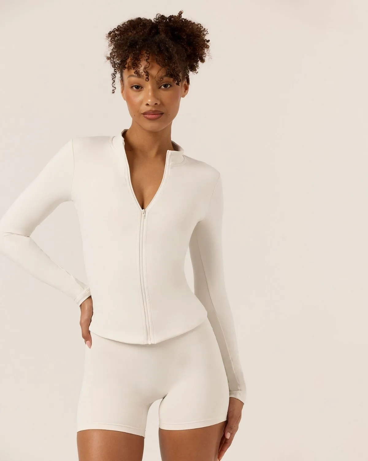 Serenity Longline Zip Up Jacket | Vanilla sold by CSB product image thumbnail 5