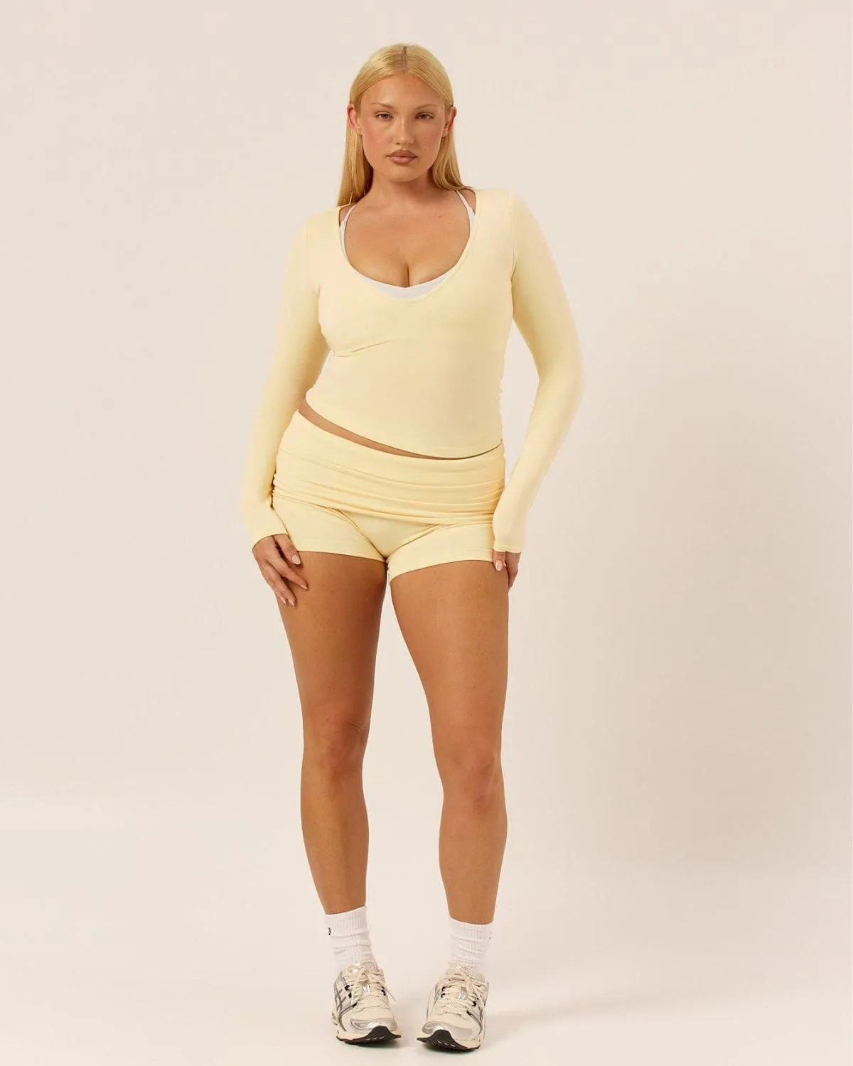 Foldover Yoga Short | Butter sold by CSB