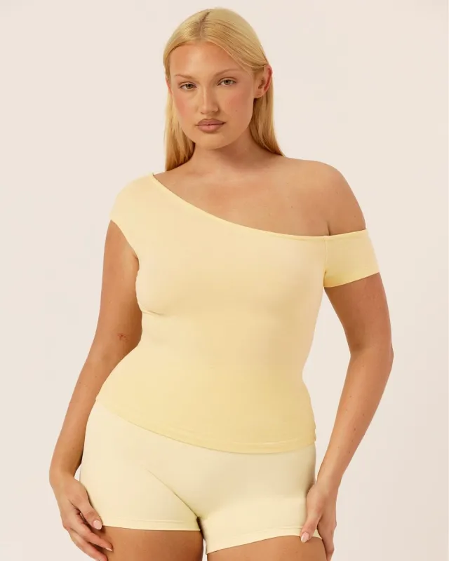 One Shoulder Capped Sleeve Top | Butter sold by CSB