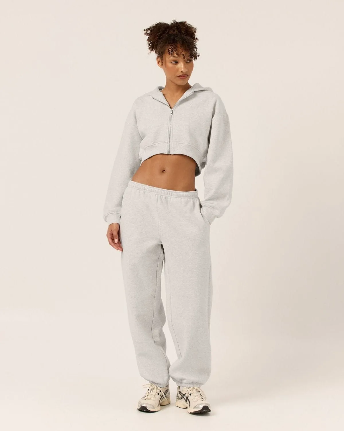 Fleece Oversized Cuff Sweatpants | Snow Marl sold by CSB
