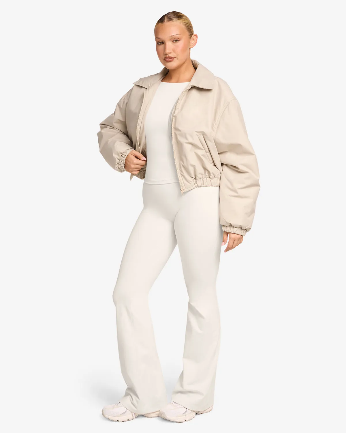 Cropped Oversized Bomber Jacket | Fawn sold by CSB product image thumbnail 3