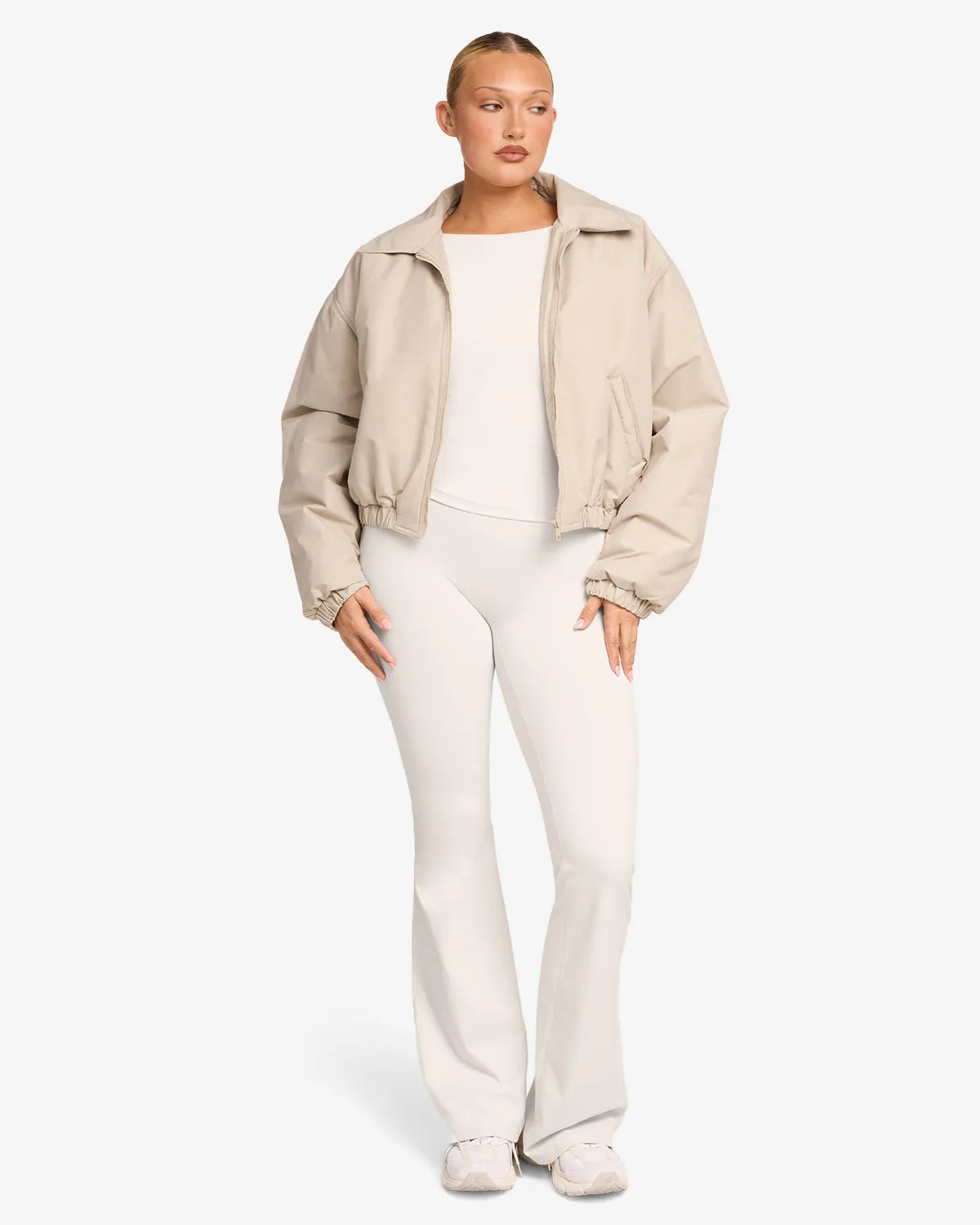 Cropped Oversized Bomber Jacket | Fawn sold by CSB product image thumbnail 4