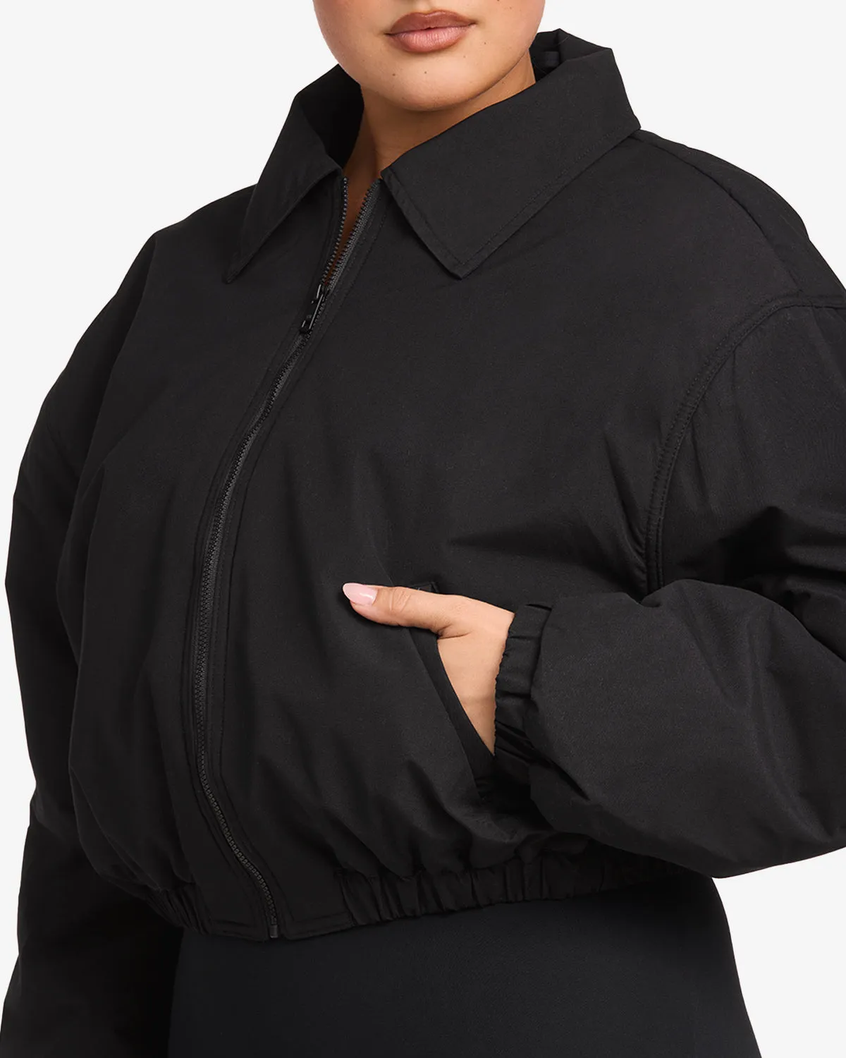 Cropped Oversized Bomber Jacket | Black sold by CSB product image thumbnail 3