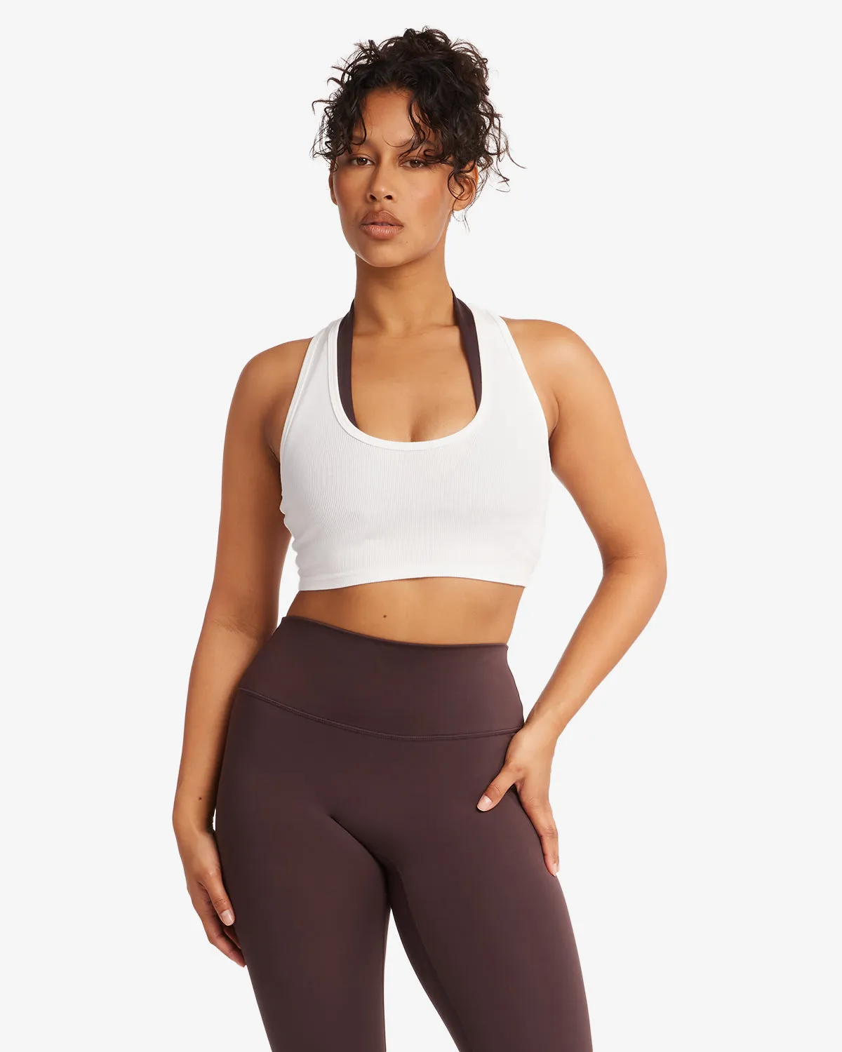 Rib Cropped Tank | White sold by CSB