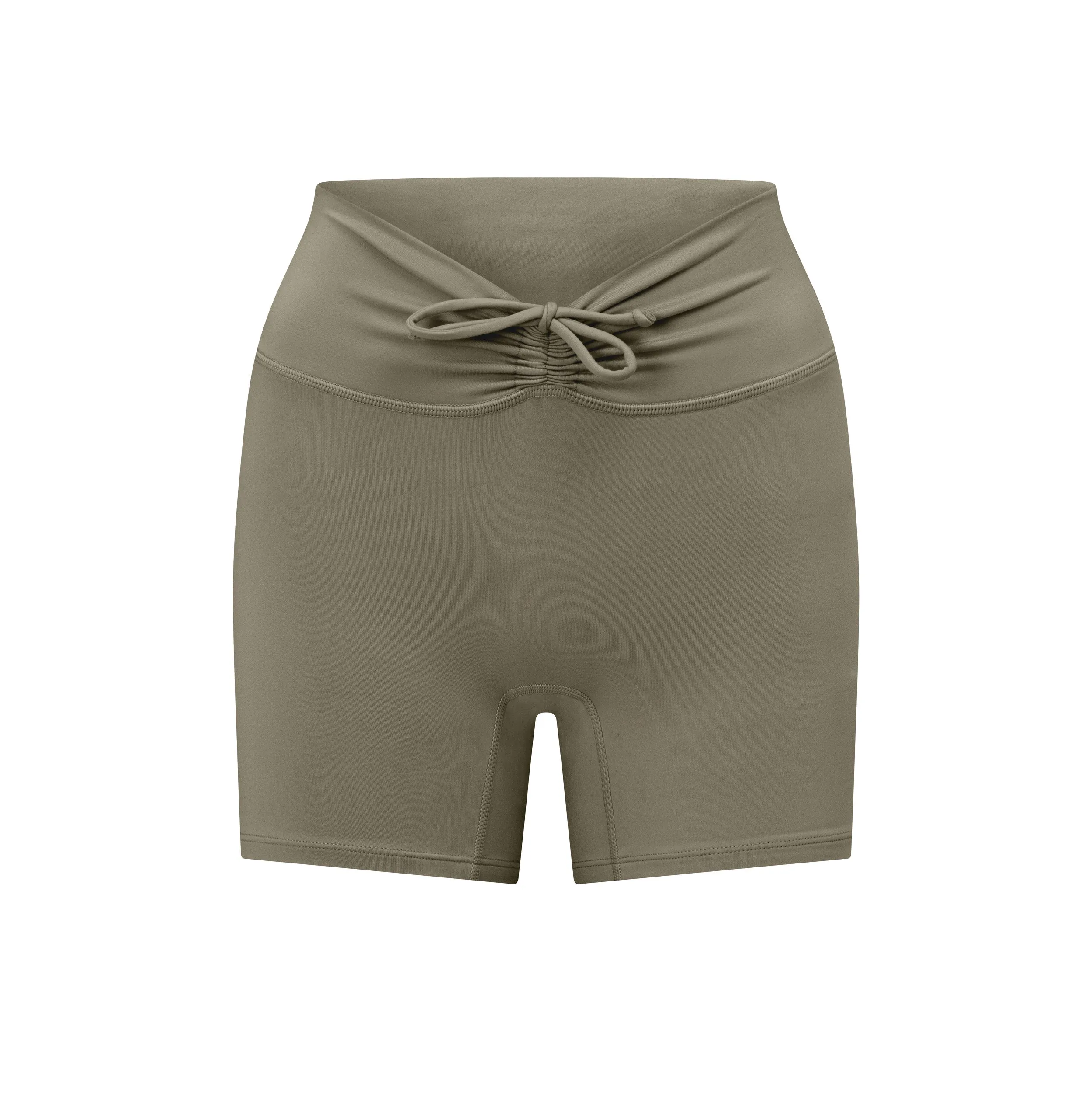 Serenity Drawstring Scrunch Shorts 4" | Vintage Khaki sold by CSB product image thumbnail 4