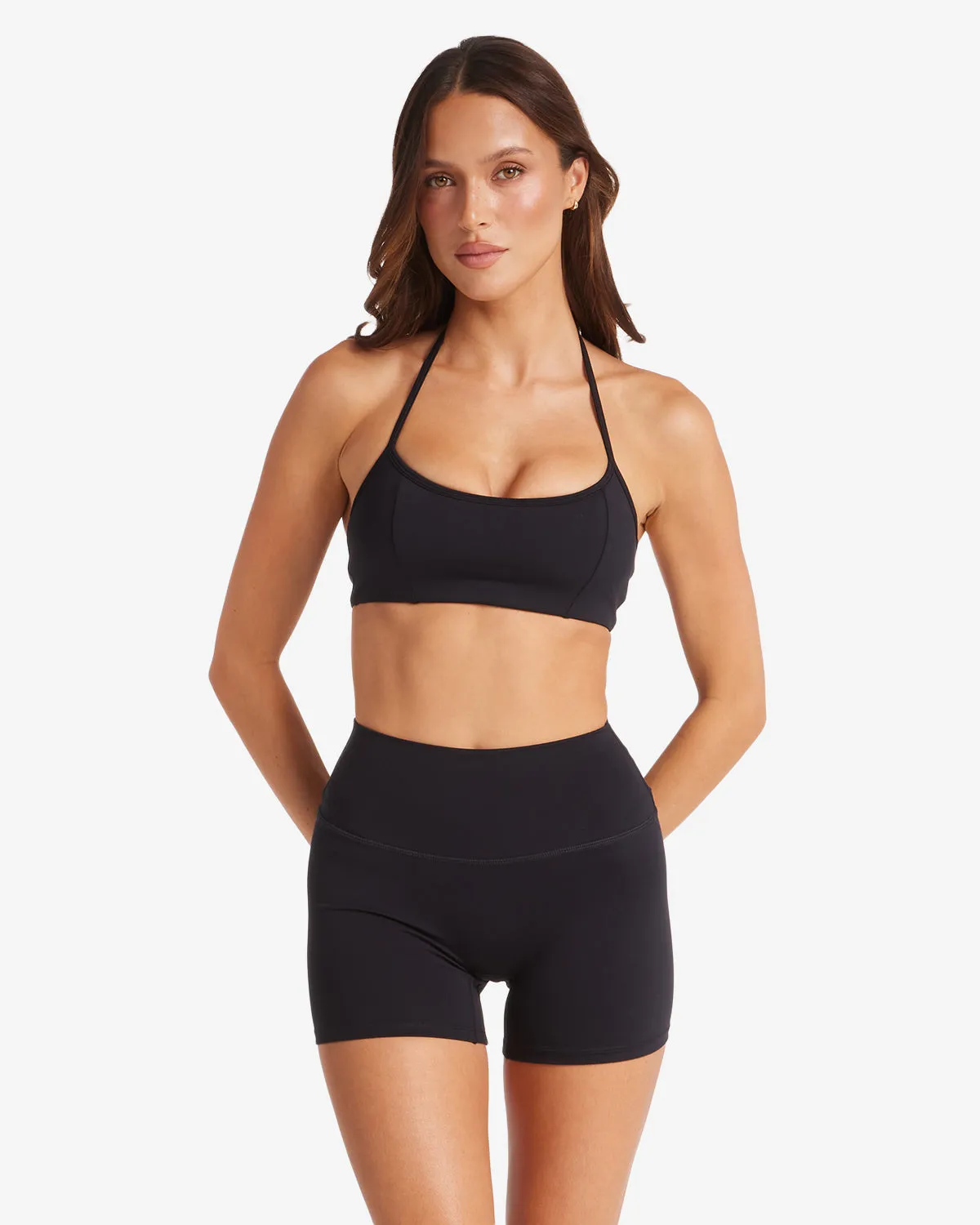 Serenity Contour Halter Crop | Black sold by CSB