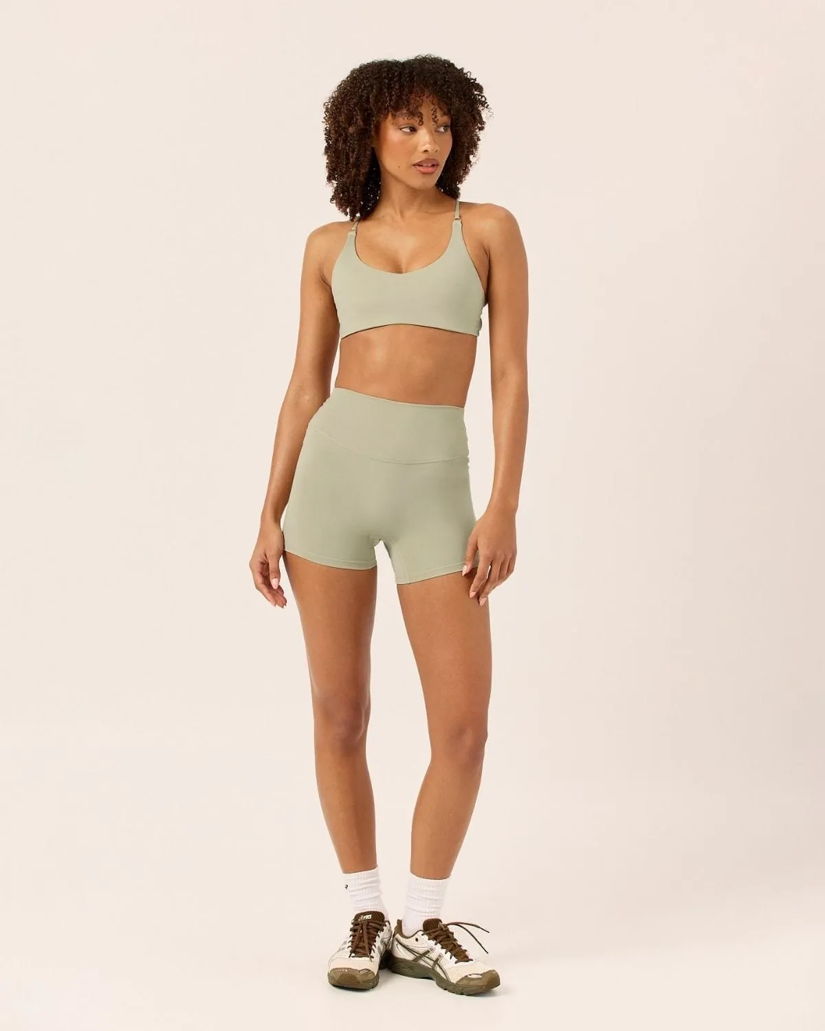 Serenity Invisible Scrunch Shorts 4" | Sage sold by CSB product image thumbnail 4