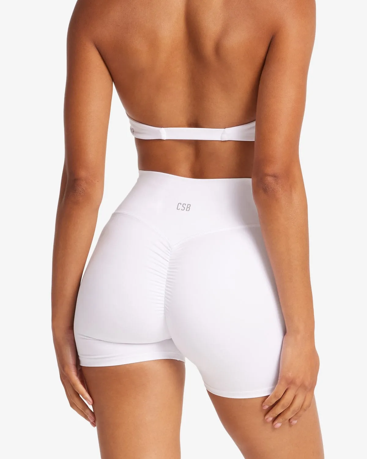 Serenity Scrunch Shorts 4" | White sold by CSB product image thumbnail 2