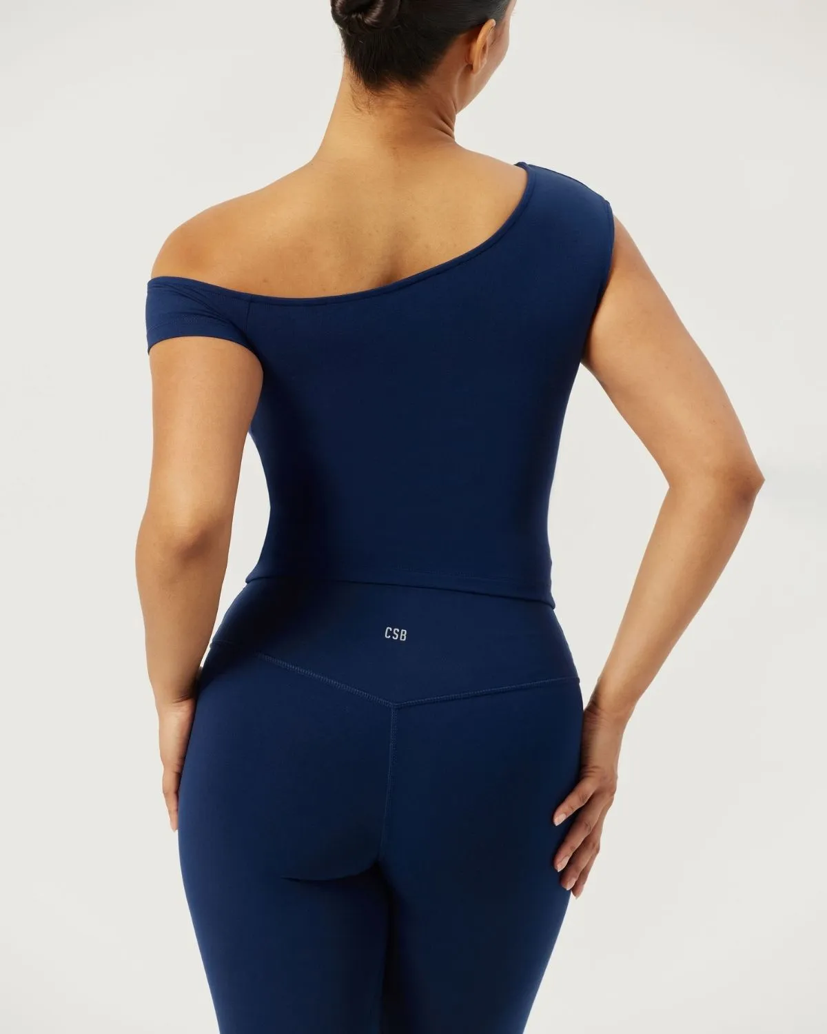 One Shoulder Capped Sleeve Top | Navy sold by CSB product image thumbnail 5