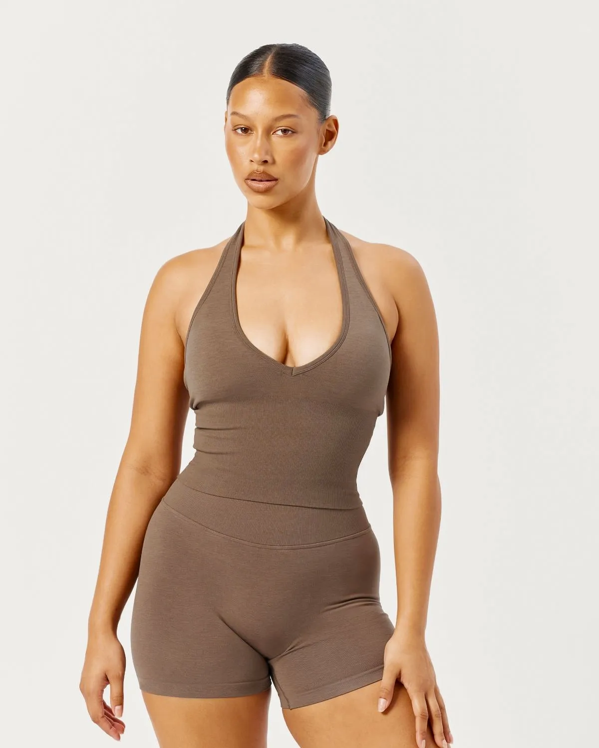 Seamless Invisible Scrunch Shorts 4" | Chocolate Chip sold by CSB product image thumbnail 4