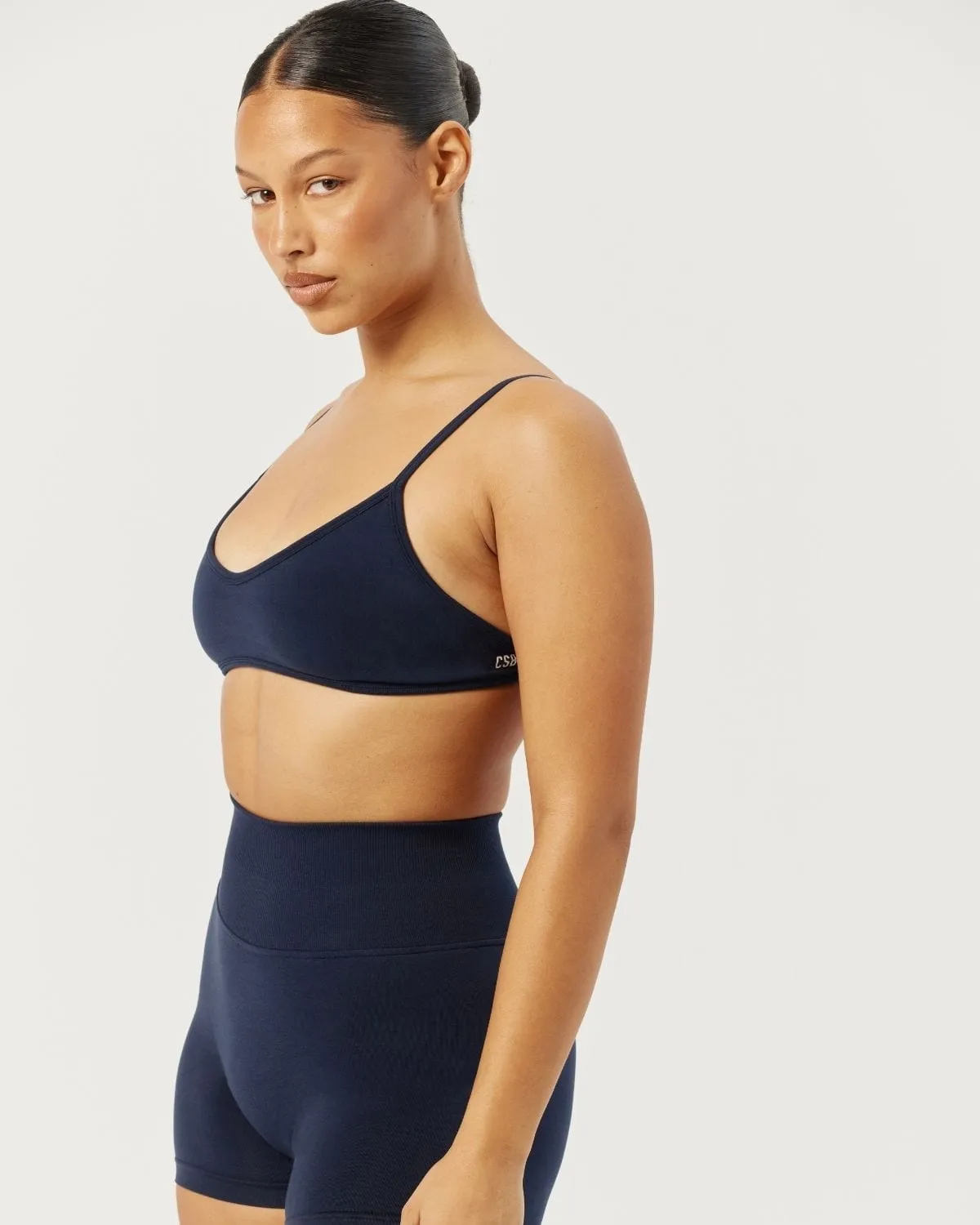 Seamless V Neck Crop | Navy sold by CSB product image thumbnail 4