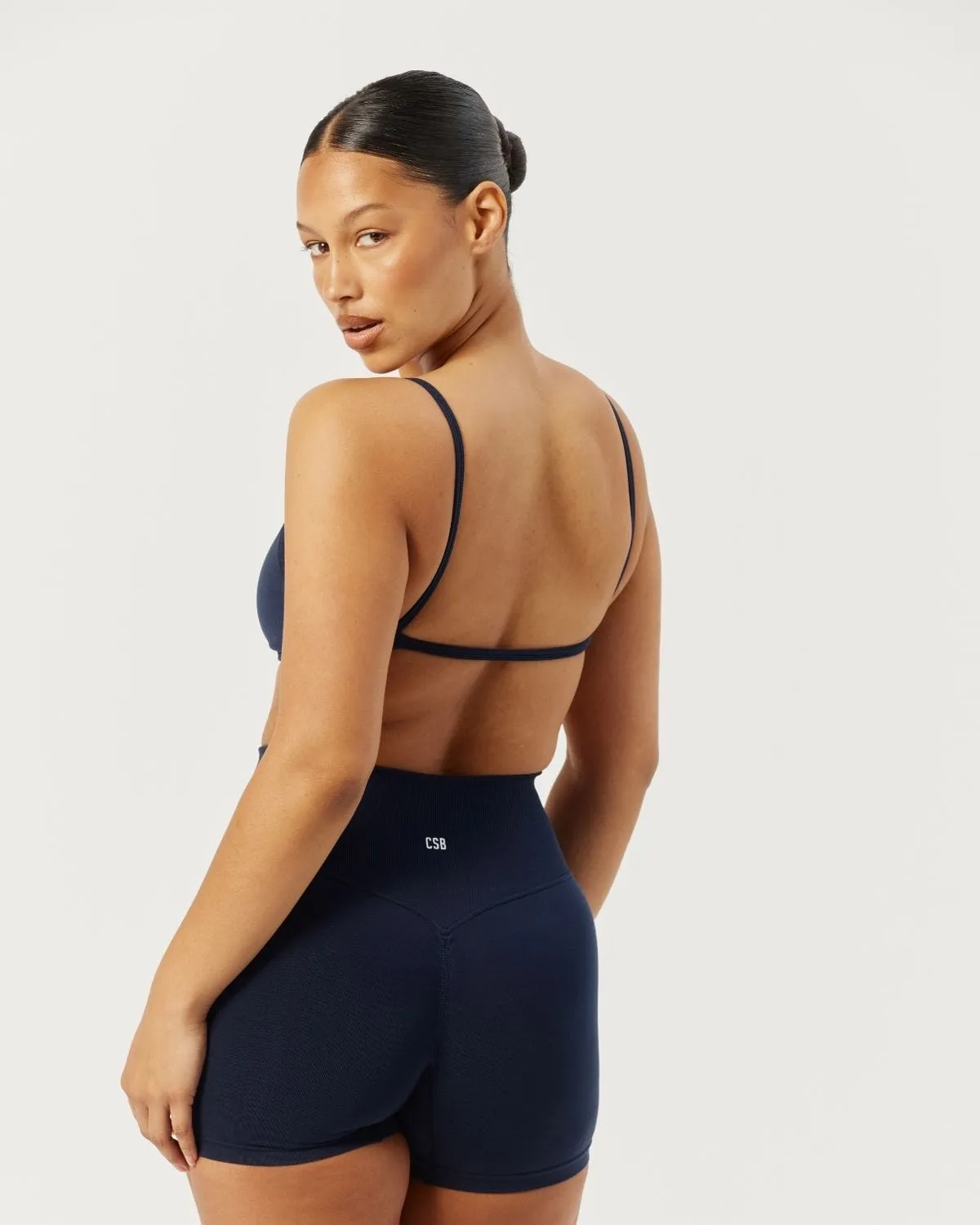 Seamless V Neck Crop | Navy sold by CSB product image thumbnail 2