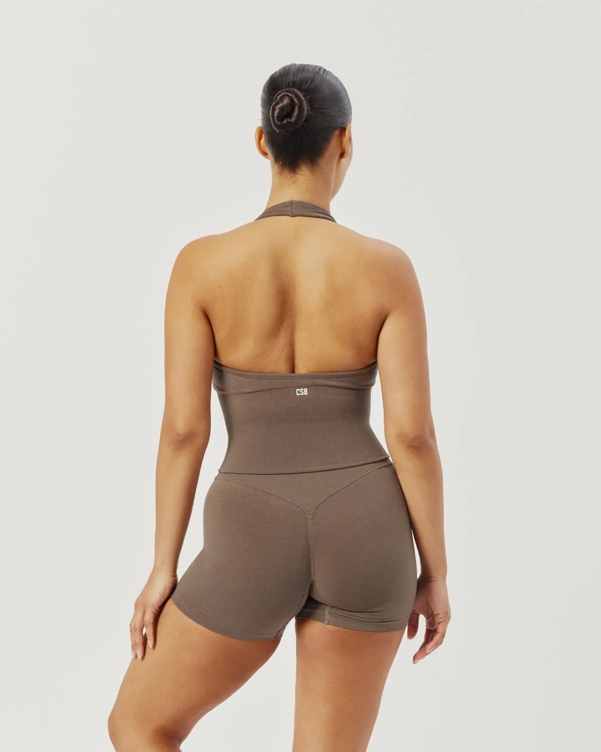 Seamless Halter Cropped Tank | Chocolate Chip sold by CSB product image thumbnail 3