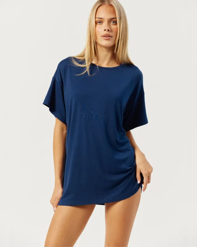 Oversized Sleep Tee | Navy made by Crop Shop Boutique