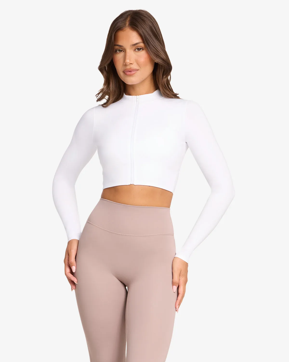 Serenity Cropped Zip Jacket | White sold by CSB product image thumbnail 5