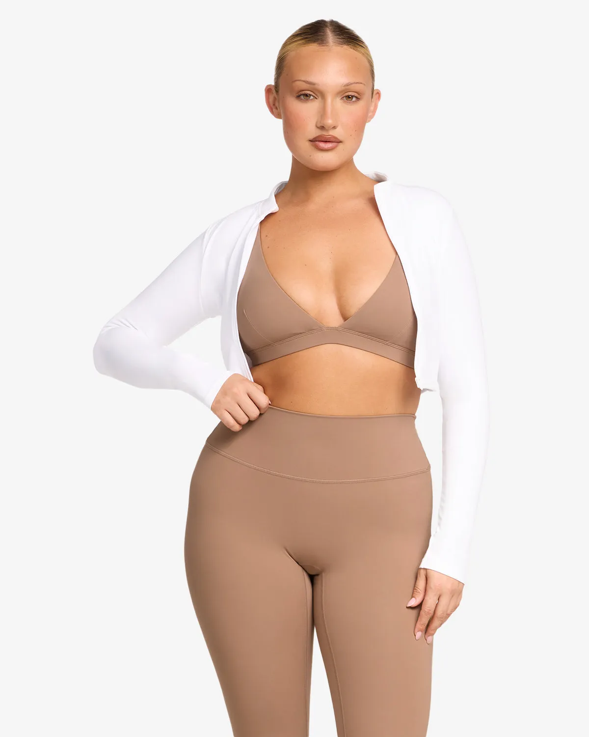 Serenity Cropped Zip Jacket | White sold by CSB product image thumbnail 2