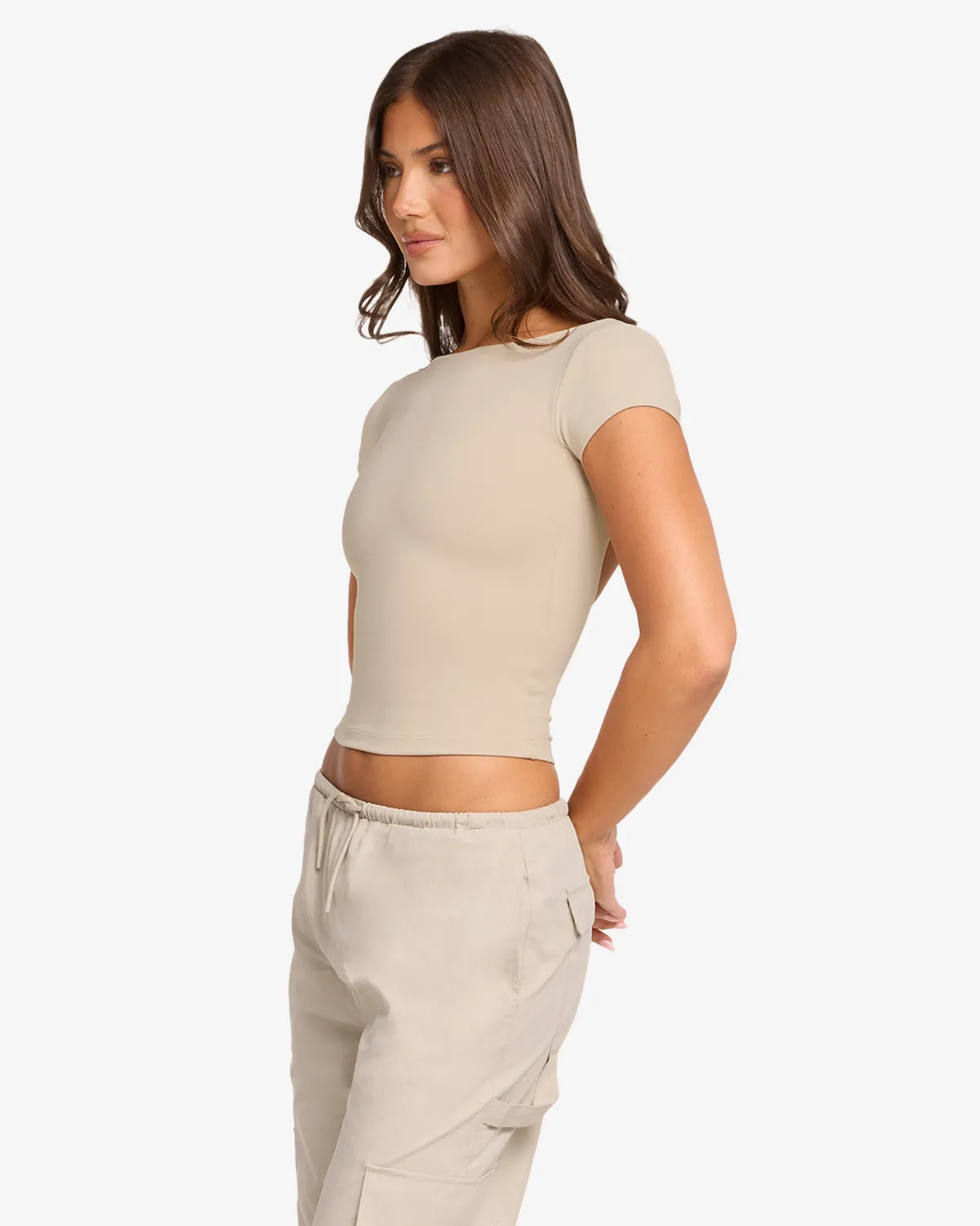 Form Open Back Tee | Fawn sold by CSB product image thumbnail 3