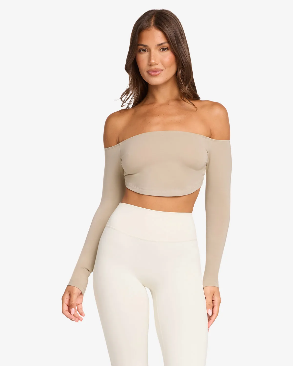 Open Back Long Sleeve Top | Fawn sold by CSB product image thumbnail 5