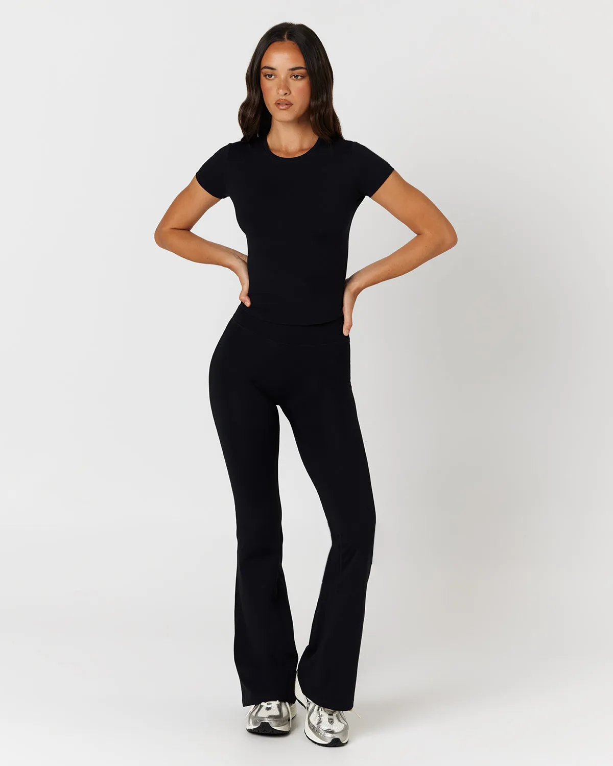 Form Invisible Scrunch Flare Leggings | Black sold by CSB