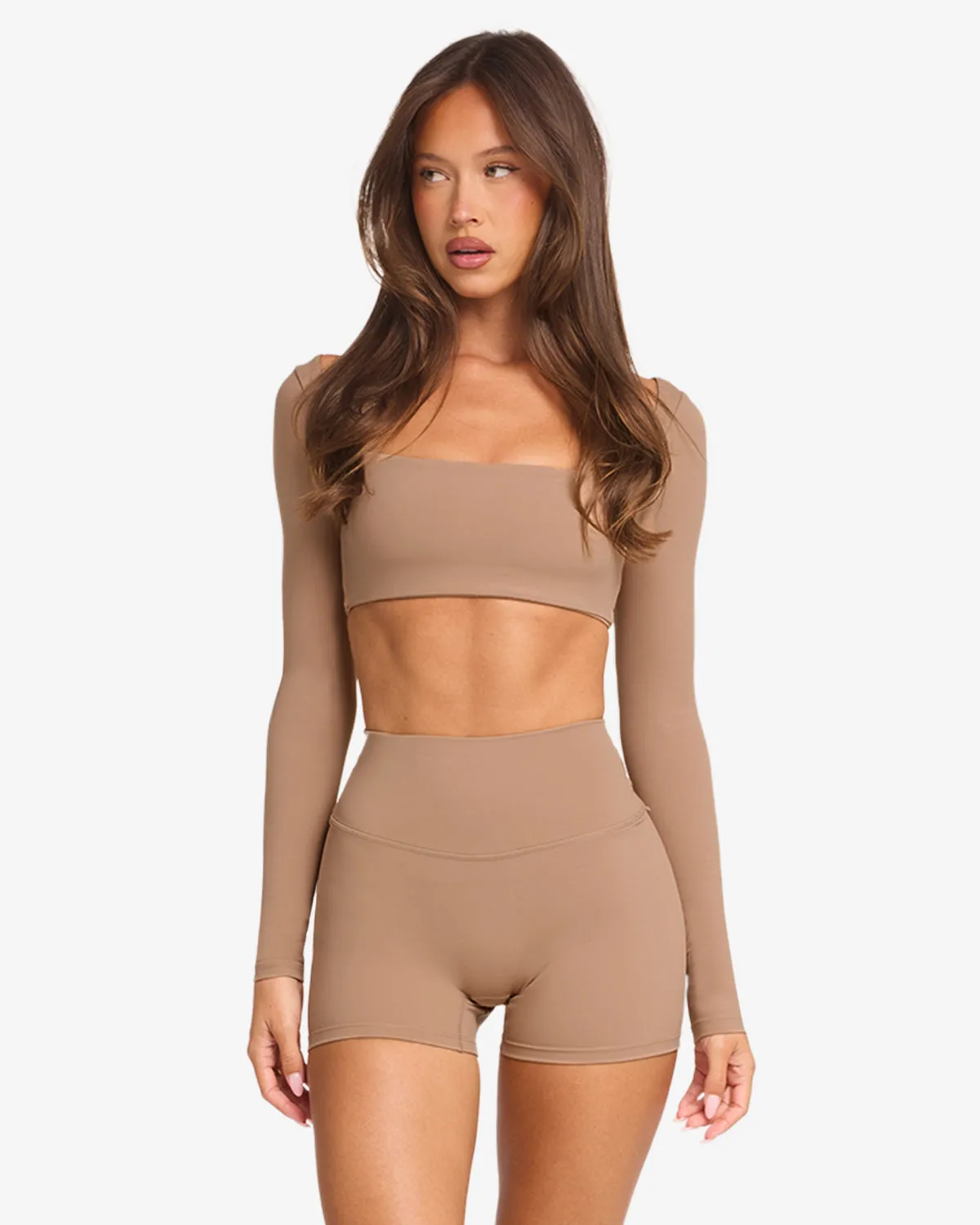 Freedom Scoop Long Sleeve Crop | Toffee sold by CSB