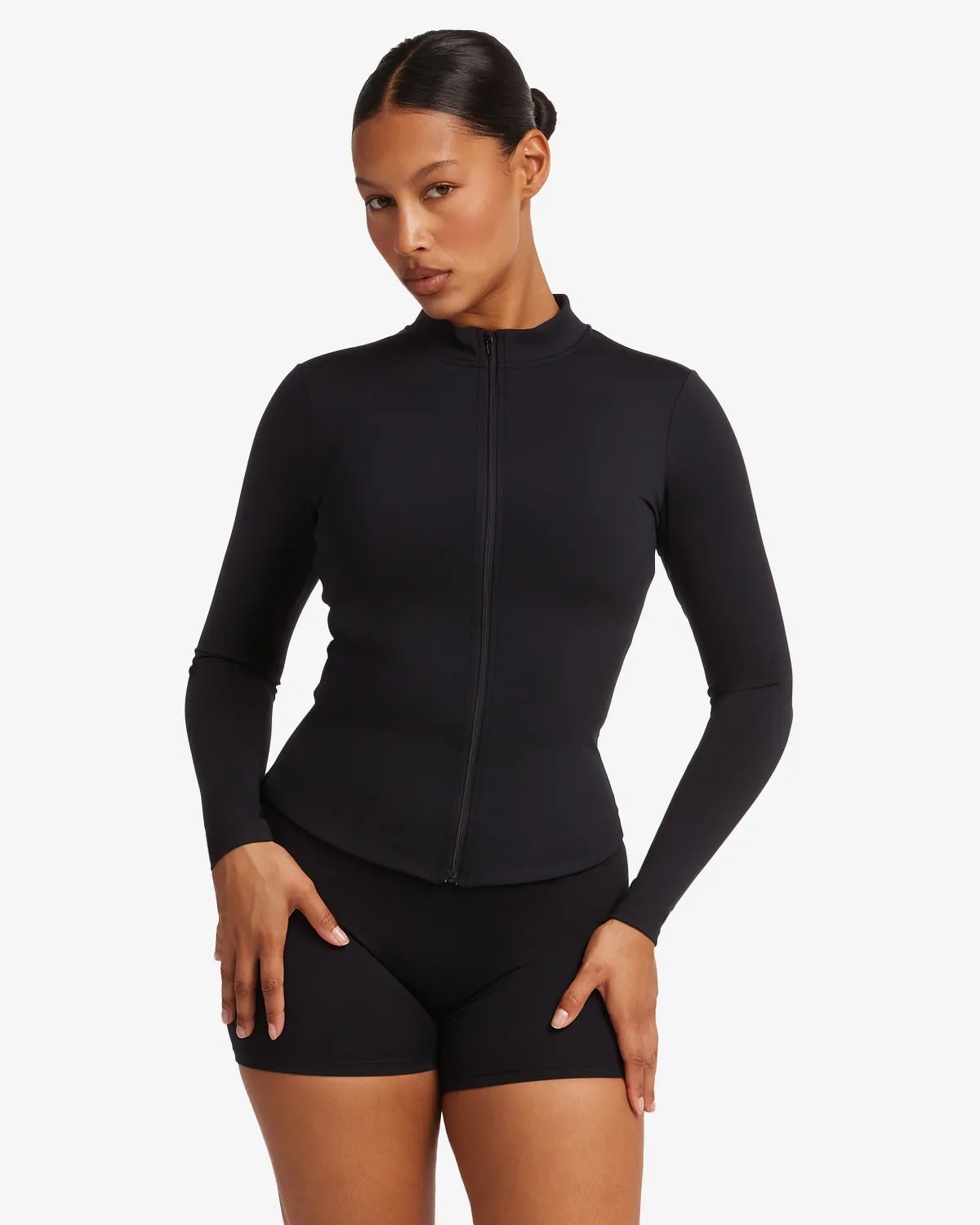 Serenity Longline Zip Up Jacket | Black sold by CSB product image thumbnail 4