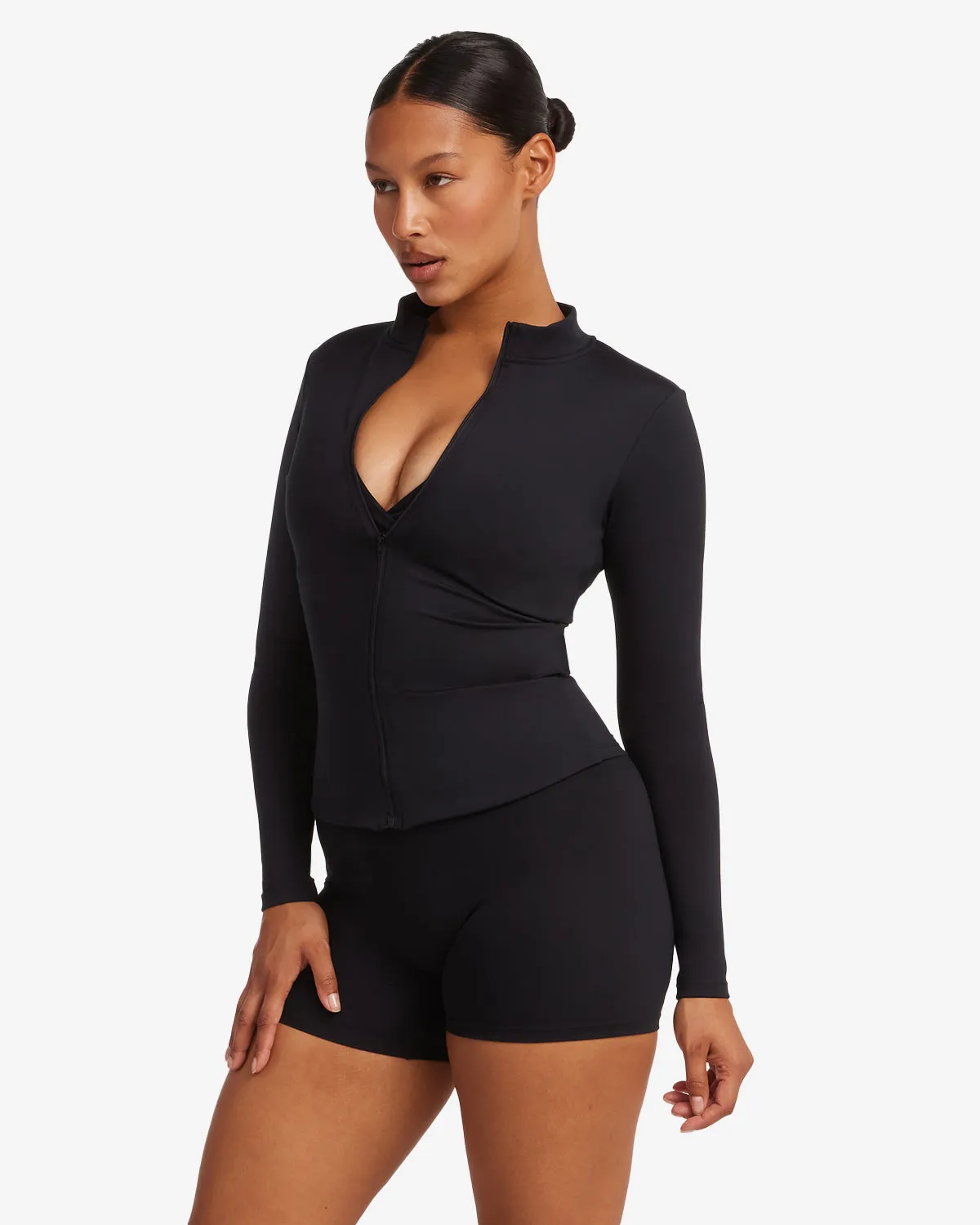 Serenity Longline Zip Up Jacket | Black sold by CSB product image thumbnail 5