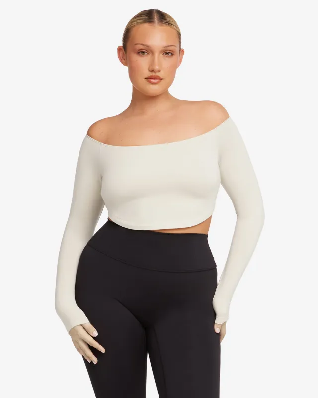 Open Back Long Sleeve Top | Oak sold by CSB