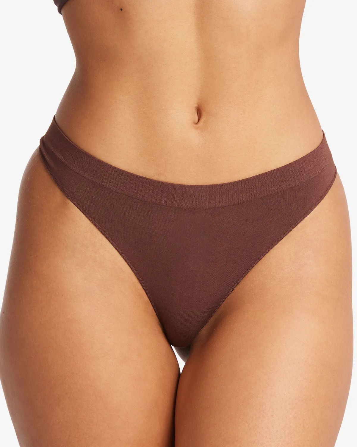Seamless Bamboo Thong | Chocolate sold by CSB