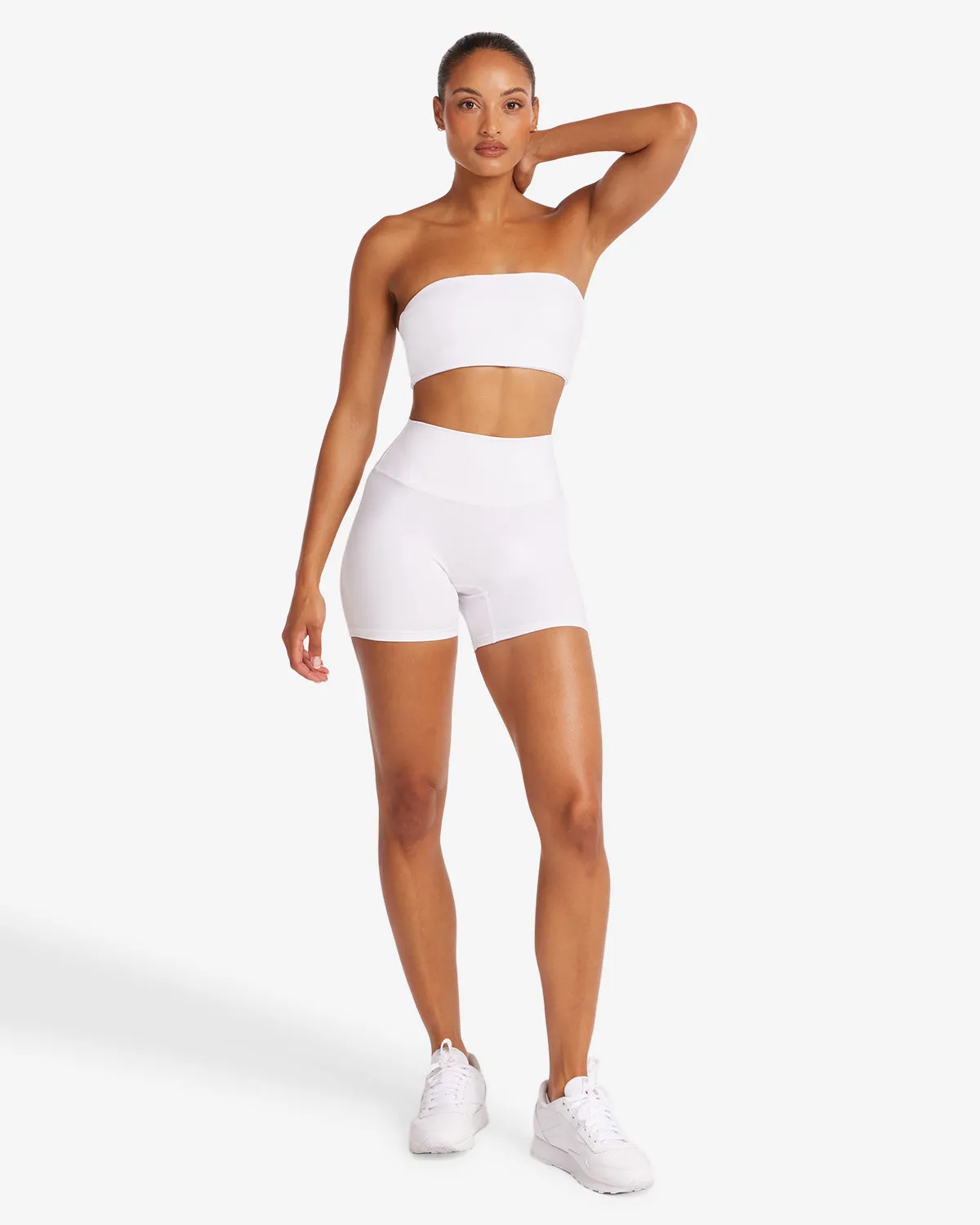 Serenity Scrunch Shorts 5" | White sold by CSB