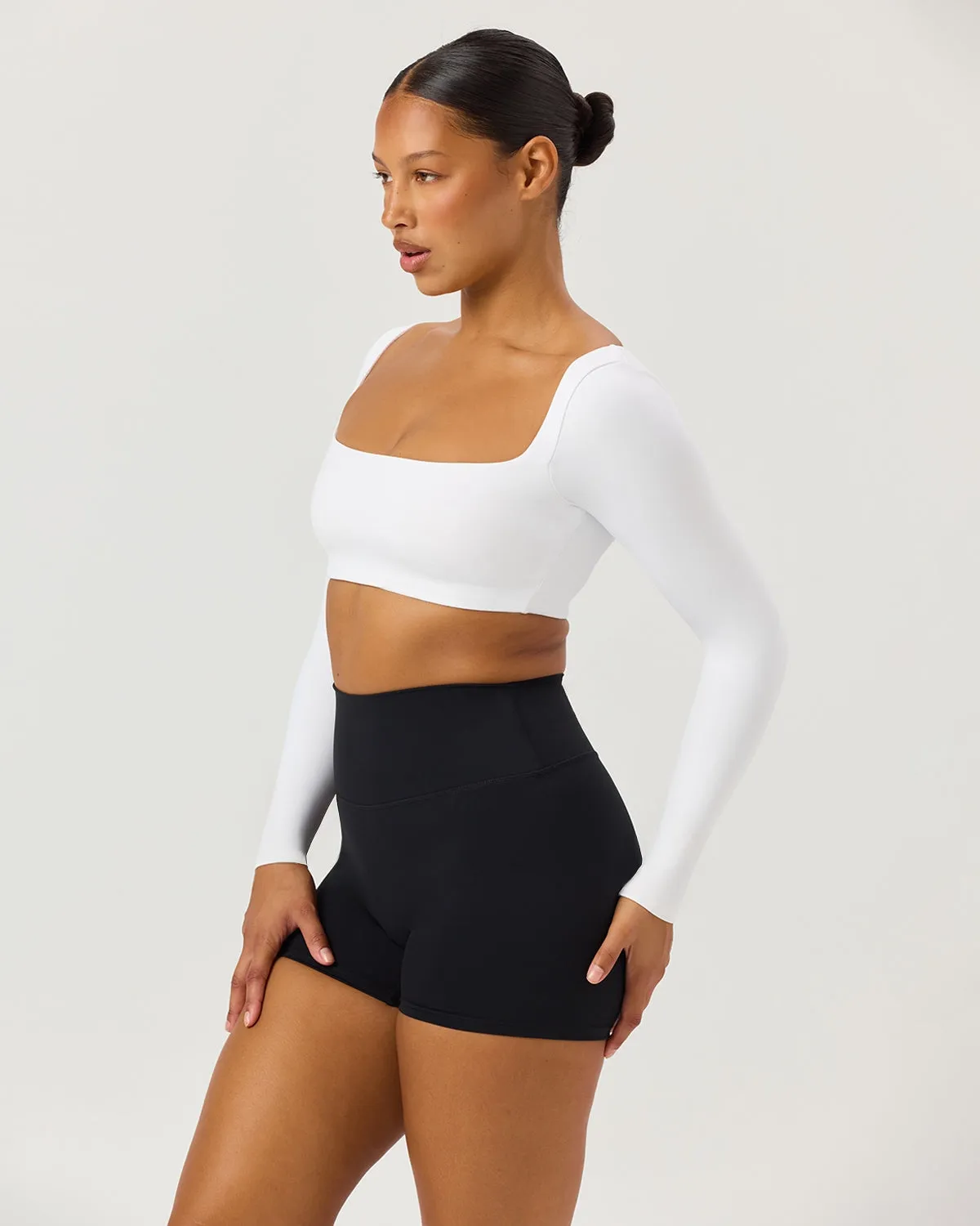 Freedom Scoop Long Sleeve Crop | White sold by CSB product image thumbnail 2