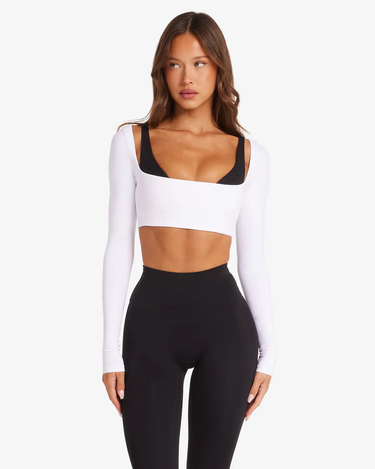 Freedom Scoop Long Sleeve Crop | White sold by CSB product image thumbnail 4