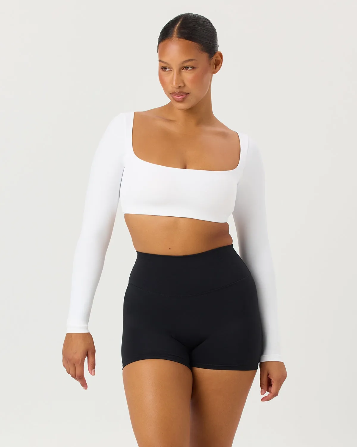 Freedom Scoop Long Sleeve Crop | White sold by CSB