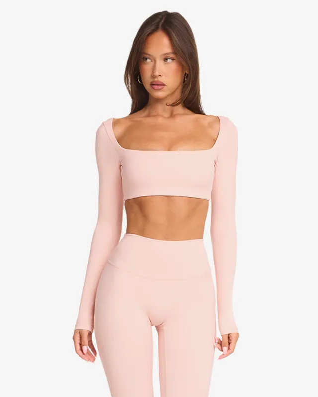 Freedom Scoop Long Sleeve Crop | Blush made by Crop Shop Boutique