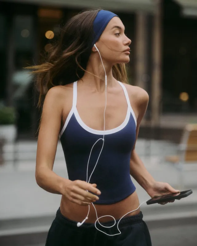 Serenity Camille Tank | Navy Two Tone made by Crop Shop Boutique