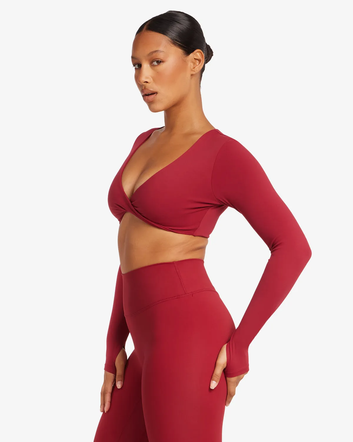Fade Sierra Long Sleeve Crop | Cherry sold by CSB product image thumbnail 2