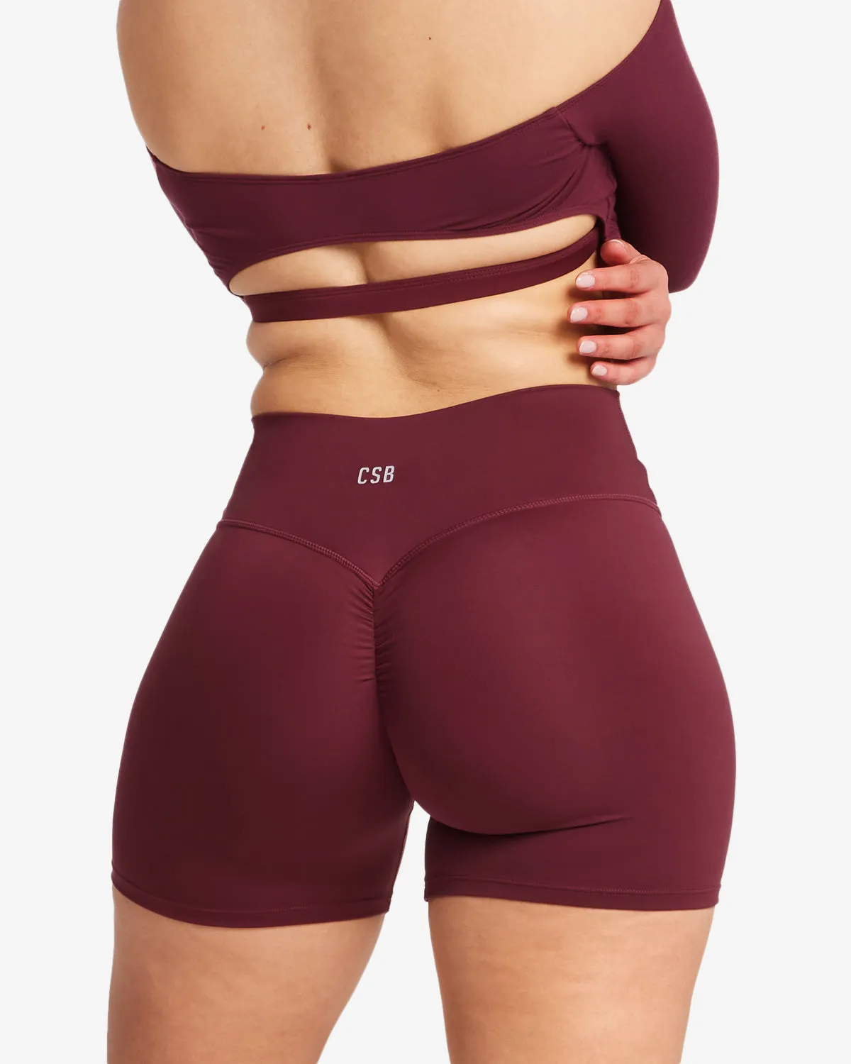 Serenity Scrunch Shorts 5" | Burgundy sold by CSB product image thumbnail 4
