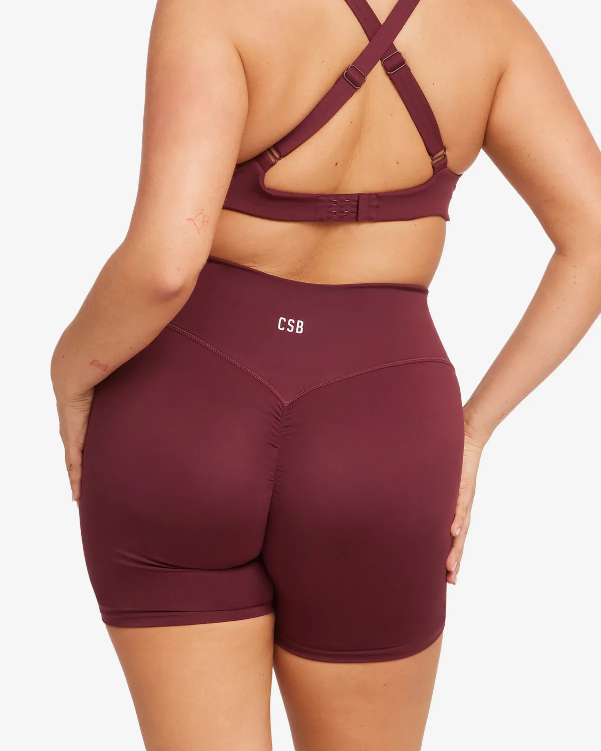 Serenity Scrunch Shorts 5" | Burgundy sold by CSB product image thumbnail 2