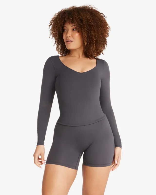 Form Alina Long Sleeve Top | Charcoal sold by CSB