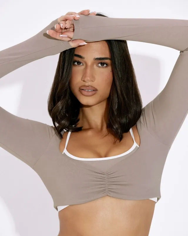 Form Margo Long Sleeve Top | Latte sold by CSB