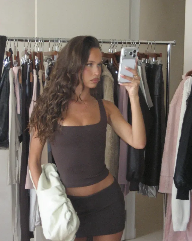 Micro Mini Skirt | Dark Chocolate made by Crop Shop Boutique